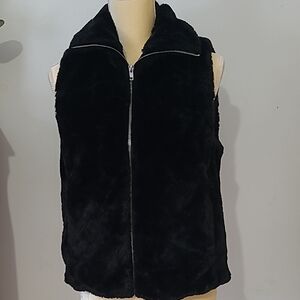 Black Faux Fur Vest